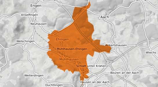 Mietspiegelkarte M&uuml;hlhausen-Ehingen